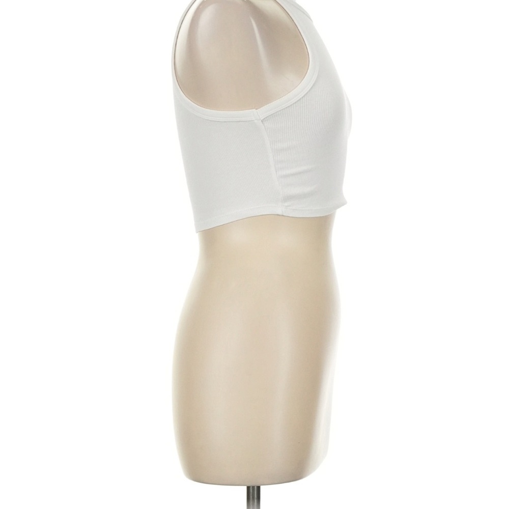 Zara White Ribbed Cropped Tank - Picture 3 of 6